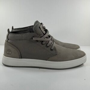 Timberland Groveton Chukka Mens Gray Canvas Leather Boots A1SES A3225 Size 9